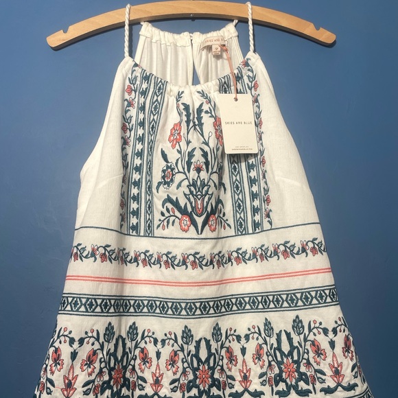Anthropologie Skies are Blue Boho
Nutria Embroidered Tassel Tank Top NWT - Picture 3 of 9